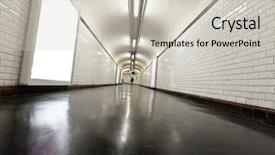  Presentation with neon - Slides enhanced with advertising scary - old underground tunnel illuminated background and a soft green colored foreground