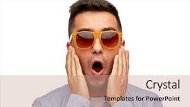  Presentation with emotions - Amazing presentation theme having advertising scary - summer emotions style and people backdrop and a  colored foreground