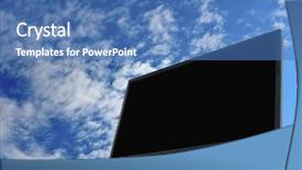  Presentation with advertising - PPT theme enhanced with advertising wall on blue sky background and a teal colored foreground