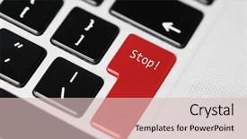  Presentation with keyboard - Audience pleasing slides consisting of advertising war - closeup of laptop computer keyboard backdrop and a soft green colored foreground