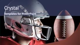  Presentation with confident - PPT theme featuring advertising war - confident sportsman looking away while background and a ocean colored foreground