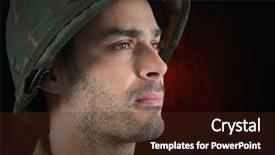  Presentation with black - Theme consisting of advertising war - foreground of soldier side-face red background and a wine colored foreground