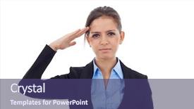  Presentation with young business woman smile show - Theme featuring advertising war - portrait of an attractive young background and a violet colored foreground