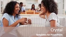  Presentation with daughter - PPT layouts enhanced with advice - mother talking with teenage daughter background and a coral colored foreground