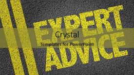  Presentation with road - Cool new presentation theme with advice written on the road backdrop and a gold colored foreground