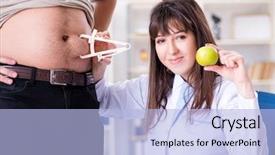  Presentation with nutrition - Presentation design with advices to fat overweight patient background and a light blue colored foreground