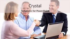  Presentation with financial welness - Slide deck with adviser isolated on white background background and a lemonade colored foreground