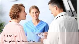  Presentation with receptionist - PPT layouts consisting of advisory - receptionist and doctor with client background and a lemonade colored foreground