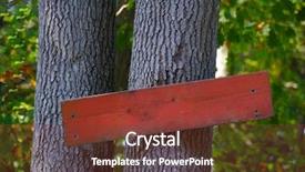  Presentation with signboard - Beautiful PPT theme featuring advisory board - empty signboard on a tree backdrop and a tawny brown colored foreground