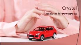  Presentation with toy - Amazing theme having guaranty - hands and toy car protection backdrop and a lemonade colored foreground