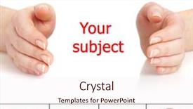  Presentation with human - Presentation enhanced with advocacy - human hands on a white background and a lemonade colored foreground