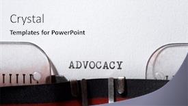  Presentation with advocacy - Beautiful theme featuring advocacy-word-written backdrop and a sky blue colored foreground