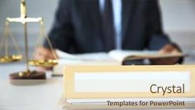  Presentation with judiciary - Amazing PPT layouts having judiciary system - folder on lawyer table closeup backdrop and a lemonade colored foreground
