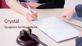  Presentation with lawyer - Slides featuring justice health - injured employee visiting lawyer background and a lemonade colored foreground