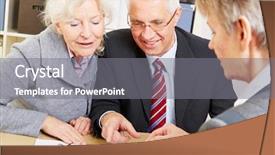  Presentation with active seniors senior couple - Amazing PPT theme having customer meet - senior couple writing signature backdrop and a gray colored foreground