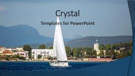  Presentation with luxury yacht - Colorful slide set enhanced with ship navigation free - sailing luxury yacht in aegean backdrop and a  colored foreground