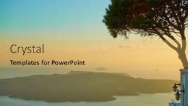  Presentation with santorini - Presentation theme consisting of aegean-sea-from-santorini-island background and a yellow colored foreground