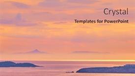  Presentation with greek islands - Slides consisting of aegean-sea-with-greek-islands background and a coral colored foreground