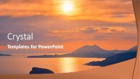  Presentation with greek islands - Cool new presentation theme with aegean-sea-with-greek-islands backdrop and a coral colored foreground