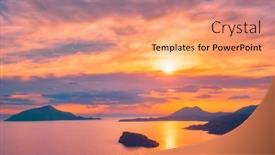  Presentation with greek islands - Colorful presentation enhanced with aegean-sea-with-greek-islands backdrop and a coral colored foreground