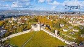  Presentation with autumn - Presentation design enhanced with aeria-vew-of-the-autumn background and a light blue colored foreground