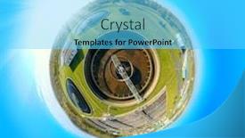  Presentation with waste treatment - PPT layouts having panorama to sewage treatment plant background and a cyan colored foreground