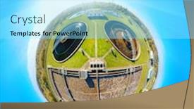 Presentation with water management - PPT theme featuring panorama to sewage treatment plant background and a arctic colored foreground