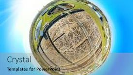  Presentation with waste treatment - PPT layouts enhanced with degrees panorama to sewage treatment background and a coral colored foreground