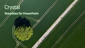  Presentation with farmland - Presentation design enhanced with aerial above green farmland road background and a tawny brown colored foreground