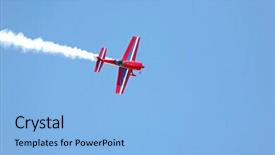  Presentation with acrobatics - Presentation design having aerial-acrobatics-red-propeller-plane background and a light blue colored foreground