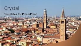  Presentation with architectural - Cool new slide deck with aerial-architectural-detail-of-verona backdrop and a light blue colored foreground