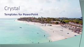  Presentation with caribbean - PPT layouts consisting of aerial at manchebo beach on aruba island in the caribbean background and a sky blue colored foreground