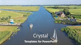  Presentation with aerial - Slide set with aerial-at-the-langwarder-ferry background and a gray colored foreground