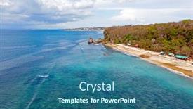  Presentation with area - Presentation theme enhanced with aerial-at-thomas-beach background and a ocean colored foreground