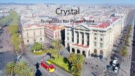  Presentation with colon - Theme consisting of aerial barcelona view with ramblas background and a light blue colored foreground