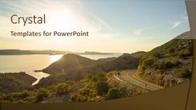  Presentation with dalmatia - Slides with mountain sky - aerial beautiful sea sunset landscape background and a cream colored foreground