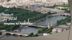  Presentation with eiffel tower paris france - Colorful PPT theme enhanced with aerial city view on seine river and alexander iii bridge taken from eiffel tower in paris france backdrop and a dark gray colored foreground