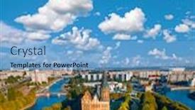  Presentation with sky day and night - PPT theme consisting of russia at sunny autumn day background and a light blue colored foreground