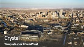  Presentation with colorado - Presentation having aerial cityscape of urban denver background and a tawny brown colored foreground