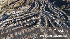  Presentation with community - PPT layouts featuring aerial-cityscape-view-of-suburban background and a gray colored foreground