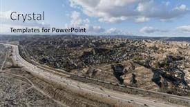  Presentation with freeway - PPT theme having aerial-cityscape-view background and a light blue colored foreground