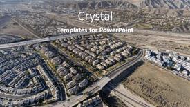  Presentation with los angeles - Theme consisting of aerial-cityscape-view background and a gray colored foreground