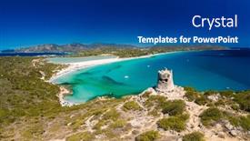  Presentation with done - Presentation design consisting of aerial-done-panoramic-view and a ocean colored foreground