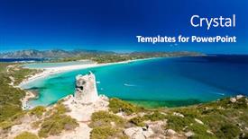  Presentation with done - PPT theme consisting of aerial-done-panoramic-view and a ocean colored foreground