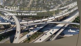  Presentation with interstate freeway - Slide set featuring aerial-down-view background and a gray colored foreground
