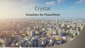  Presentation with flight - PPT layouts enhanced with aerial-drone-flight-picturesque-cityscape background and a light blue colored foreground