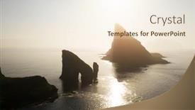  Presentation with drone - Slide deck enhanced with aerial-drone-flying-over-drangarnir background and a cream colored foreground