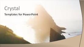  Presentation with drone - PPT layouts consisting of aerial-drone-flying-over-drangarnir background and a cream colored foreground