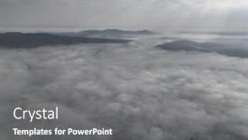  Presentation with forest morning - PPT theme with aerial-drone-footage-of-misty background and a gray colored foreground