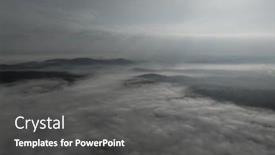  Presentation with forest morning - Slide deck having aerial-drone-footage-of-misty background and a dark gray colored foreground